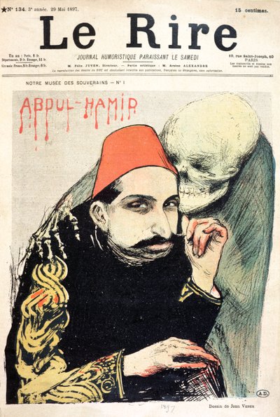 1897年5月29日，来自&39;Le Rire&39;的Abd al-Hamid II（1842-1918）的漫画 作者 让·韦伯
