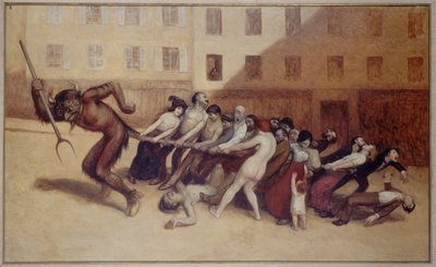 巴黎人揪住魔鬼的尾巴，约 1920 年（油画） 作者 让·韦伯