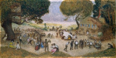 巴黎市内酒店草图：Fête champêtre，约 1906 年（铅笔、木板油画） 作者 让·韦伯