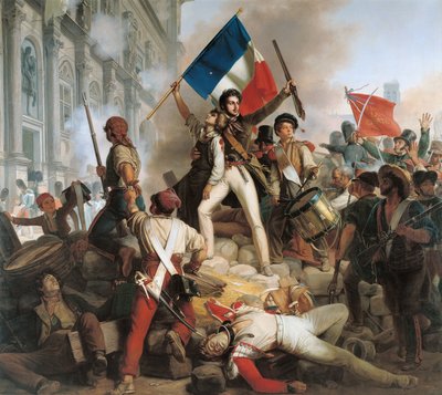 1833年7月28日，1833年在Hotel de Ville酒店战斗 作者 Jean Victor Schnetz