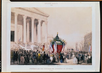 1848年2月4日在La Madeleine教堂发生骚乱的受害者的葬礼 作者 尚·劳恩海姆（Jean and Raunheim），赫尔曼·奈森（Hermann Naissant）