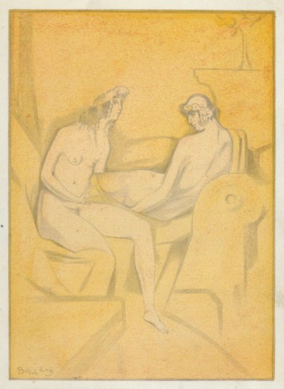 奥维德的爱情书：我的情妇不屑于煽动（彩色石版画） 作者 让·德博谢尔