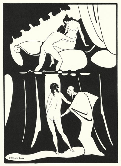奥维德的爱情书：她乐于亵渎婚床的贞洁（彩色石版画） 作者 让·德博谢尔
