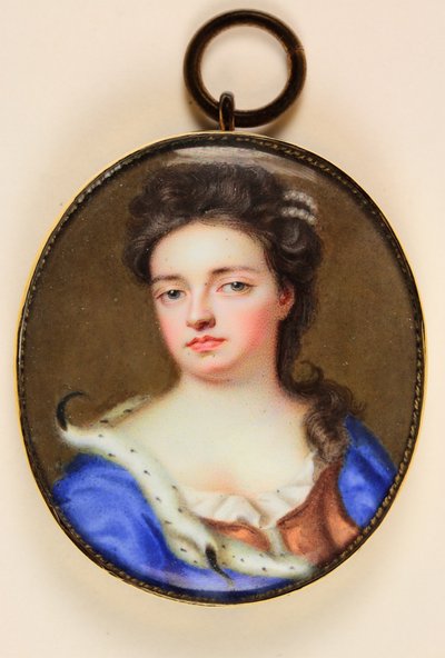 安妮女王（牛皮纸上的水彩画 作者 小皮特·让（Jean the Younger Petitot）