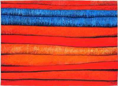 摩洛哥织物 3》，2013 年（纸上水粉画） 作者 珍妮迷宫