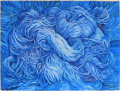 羊毛钴蓝，2013 年（纸上水粉画） 作者 珍妮迷宫
