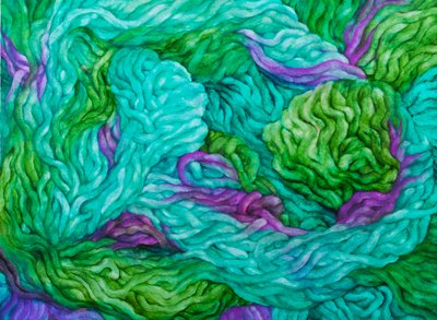 羊毛多色》，2013 年（纸质水粉画） 作者 珍妮迷宫