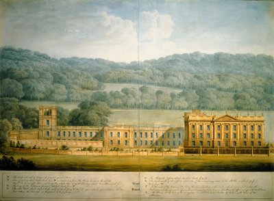 The West Front of Chatsworth House (watercolor on paper) 作者 杰弗里·怀亚特维尔