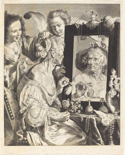 厕所里的老妇人 作者 Jeremias Falck after Johann Liss after Bernardo Strozzi