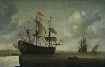 皇家查尔斯号的抵达
英国旗舰 "皇家查尔斯 "号抵达海勒沃茨路易斯，1667 年 6 月荷兰突袭梅德韦河时被俘 作者 杰罗尼穆斯·范迪斯特 (II)