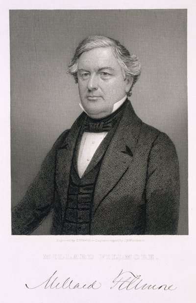 Millard Fillmore，由Thomas B. Welch（1814-74）在一个银版照相后刻 作者 杰西·怀特赫斯特（Jesse H.Whitehurst）