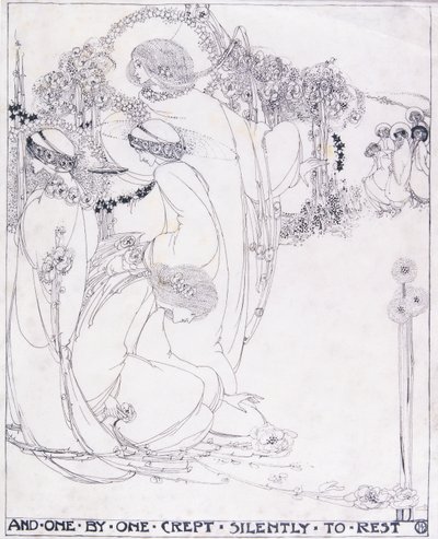 一个接一个悄然入眠，约 1902-3 年（牛皮纸上的钢笔和黑色墨水） 作者 杰西·马里恩·金