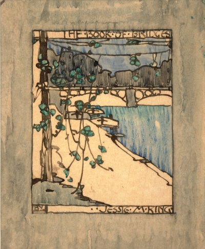 桥之书》的封面插图，约 1911 年（纸上水彩和墨迹） 作者 杰西·马里恩·金