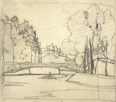 桥之书》插图，约 1911 年（纸本水墨画） 作者 杰西·马里恩·金