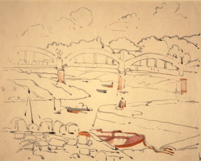 《桥梁之书》插图，c.1911（纸本水彩和水墨） 作者 杰西·马里恩·金