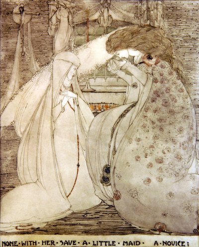 没有人与她一起拯救一个小女佣（纸上钢笔、墨水和水彩画） 作者 杰西·马里恩·金