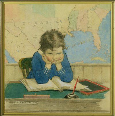 好管家》杂志封面插图，1928 年 10 月（纸面水彩和木炭画） 作者 杰西·威尔考克斯·史密斯