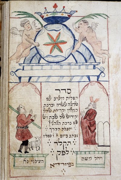 祈祷书（12,7 x 8,8 厘米）Bambeg 1773 - 在第一页（标题）晚祷，用餐祈祷，Chema，Kiddush 安息日（安息日或安息日或安息日）和节日，旅行祈祷 - 犹太 瑞士贝尔博物馆 作者 犹太学校