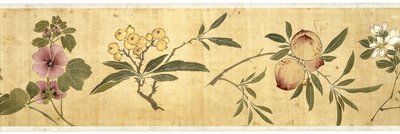 一百朵花，1929年（丝绸上的颜色） 作者 Jiayan Chen