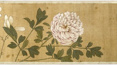 一百朵花，17世纪初（彩绘丝绸）（细节） 作者 Jiayan Chen