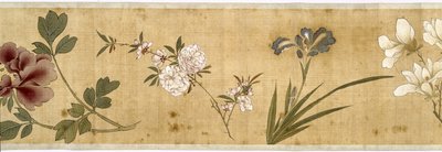 一百朵花，17世纪初（彩绘丝绸）（细节：另见207347-58） 作者 Jiayan Chen