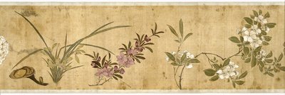 一百朵花，17世纪初（彩绘丝绸）（细节：另见207347-58） 作者 陈佳彦