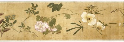 一百朵花，17世纪初（彩绘丝绸）（细节：另见207347-58） 作者 Jiayan Chen