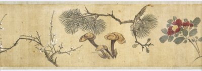 一百朵花，17世纪初（彩绘丝绸）（细节：另见207347-58） 作者 Jiayan Chen