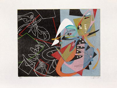 日夜，2016（木刻） 作者 吉姆·蒙森