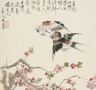 一对燕子，1857年 作者 金元