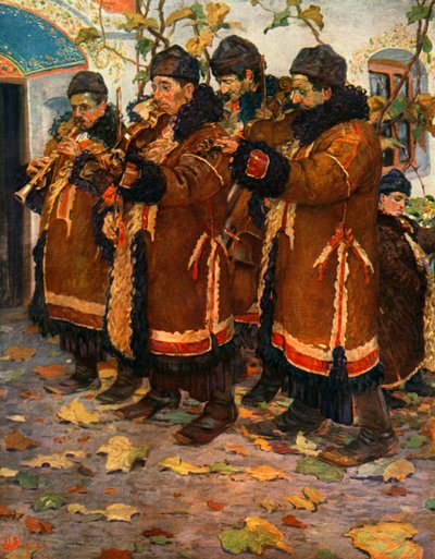 赫罗兹诺夫·洛达（HroznovàLhota）的音乐家：单簧管，小提琴和低音提琴。 1861-1940年，1948年 作者 乔扎·乌普卡（JožaUprka）