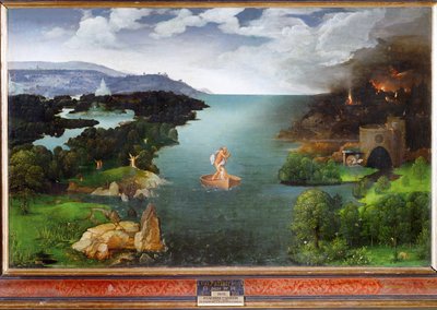 卡戎穿越冥河的风景，约 1515-1524 年（木板油画） 作者 约阿希姆·帕蒂尼（Joachim Patinir）