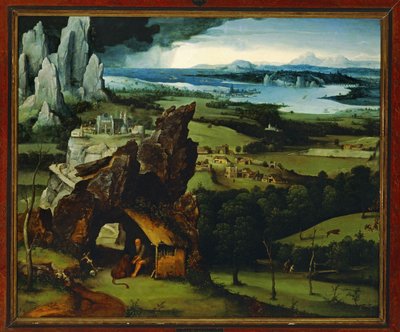 圣杰罗姆风景画... 作者 约阿希姆·帕蒂尼（Joachim Patinir）