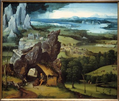 约阿希姆·帕蒂尼尔 (1485-1524) 的圣杰罗姆风景画 作者 约阿希姆·帕蒂尼（Joachim Patinir）