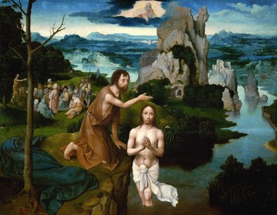 基督的洗礼 作者 约阿希姆·帕蒂尼（Joachim Patinir）