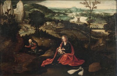 飞往埃及途中的其余部分（油画） 作者 约阿希姆·帕蒂尼（Joachim Patinir）