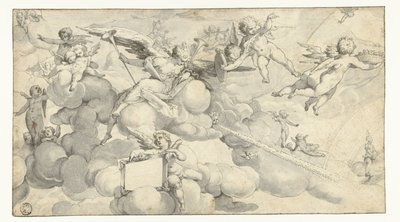 带刻纹的普蒂和天使 作者 Joachim Wtewael (圈子)