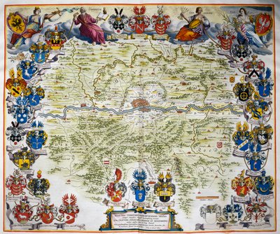 法兰克福及其领土，摘自Joan Blaeu（1596-1673）绘制的11卷地图集《Atlas Maior》，第三卷，铜版画，57.5x39厘米，阿姆斯特丹 作者 琼·布劳