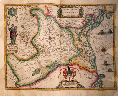 帕多瓦地区的地图，来自Theatrum civitatum et admirandorum Italiae，由Joan Blaeu雕刻。 作者 琼·布劳
