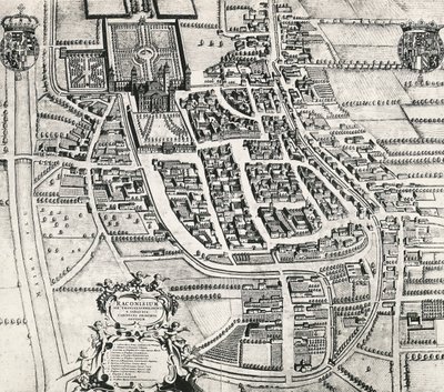 拉科尼吉地图，琼-布劳（1596-1673）的雕刻，意大利 作者 琼·布劳