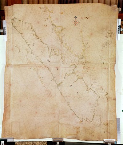 1288年苏门答腊女士图表，1653年（笔，墨水和纸上洗） 作者 琼·布劳