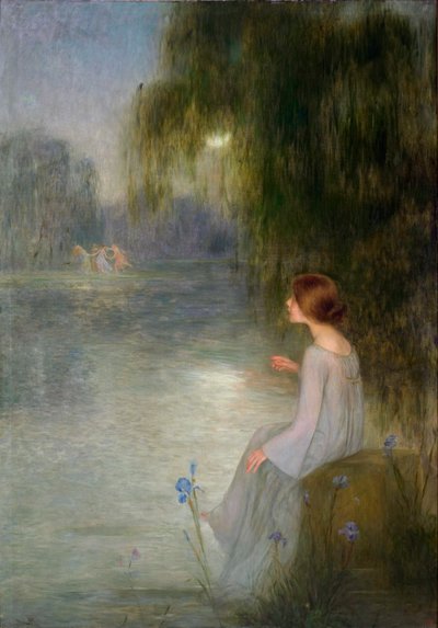 Reve - 梦 - 琼·布鲁尔 (Joan Brull) 绘画 (1863-1912) - c. 1905 - 布面油画 - 象征主义 - 200x141 - 加泰罗尼亚国家艺术博物馆，巴塞罗那 作者 琼·布鲁尔