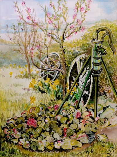 花园泵，2010年，水彩画 作者 琼·瑟西