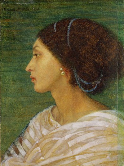 1861年黑白混血女人的头像（纸上铺满油的亚麻布） 作者 Joanna Boyce Wells