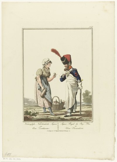 军士与情人
Koninglijke Nederlandsche Sapeur en eene zoetelaarster（物品上的标题）
制服和服装（系列名称） 作者 乔安妮斯·贝姆