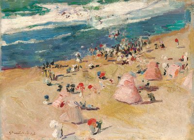 比亚里茨海滩，1906年 作者 华金·索罗拉