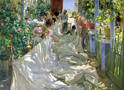 修补帆，1896年 作者 华金·索罗拉