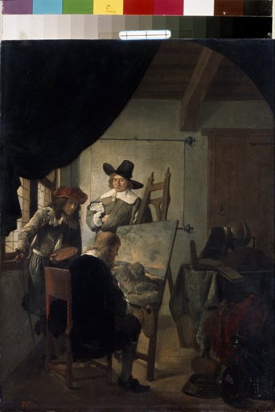 "画家约伯-阿德里安斯-贝尔赫德（1630-1693 年）的绘画作品，1659 年 俄罗斯圣彼得堡冬宫博物馆。 作者 乔布克海德（Job Berckheyde）