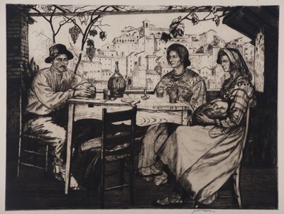 Una Trattoria，1928年（蚀刻和干点） 作者 尼克松