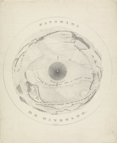 滑铁卢战场地形全景，1815 年
滑铁卢全景图（标题在实物上） 作者 工作人员